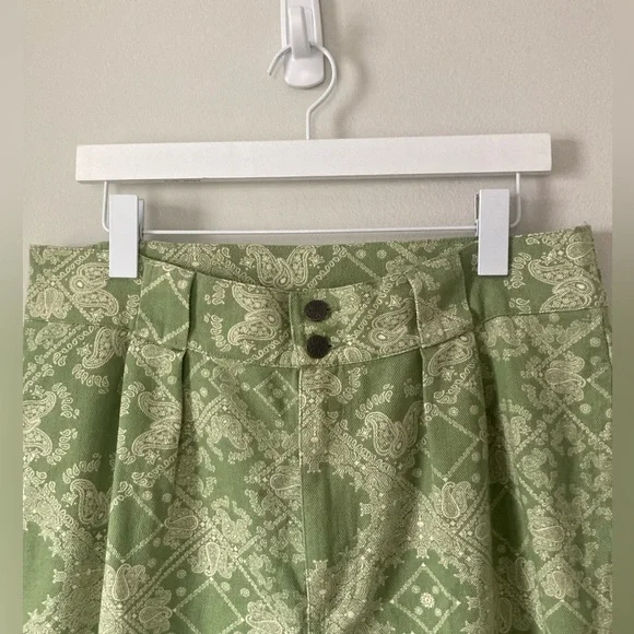 NWOT Lucy & Yak Green Paisley Trousers (W34/R) - Picture 3 of 9